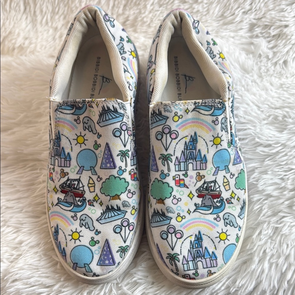Disney Park inspired Blue and Green Slip-On Shoes
